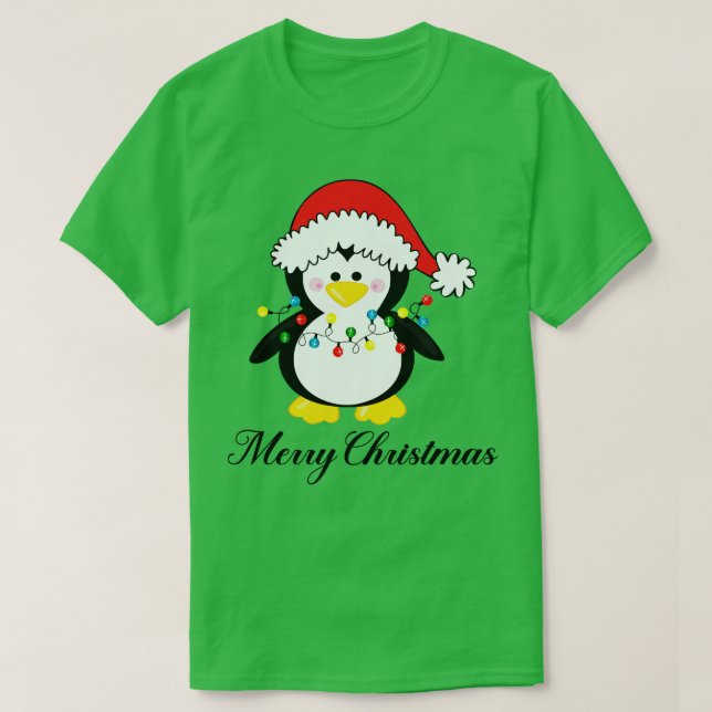 Camiseta TSiirt Clássico Pinguim Natal (Frente do Design)