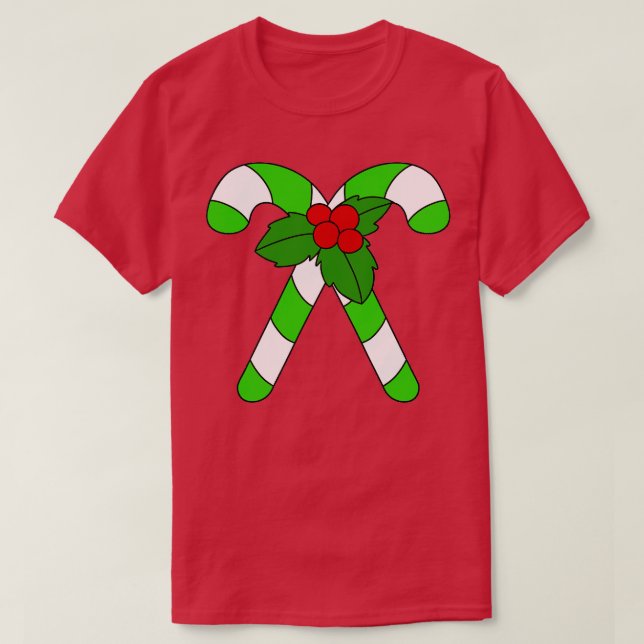 Camiseta TSirt Cane Candy de Natal (Frente do Design)