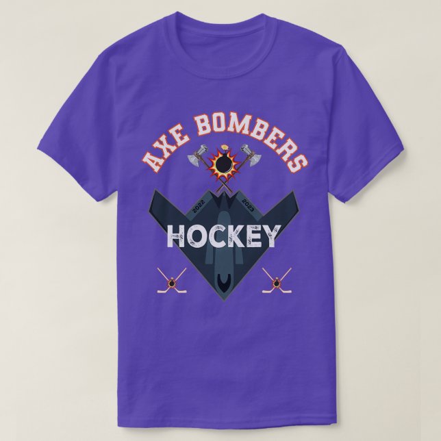 Camiseta TSirt Clássico da Equipe de Hóquei Ax Bombers (Frente do Design)