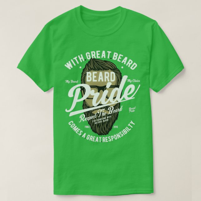 Camiseta TSirt Clássico do Orgulho de Barba 2 (Frente do Design)