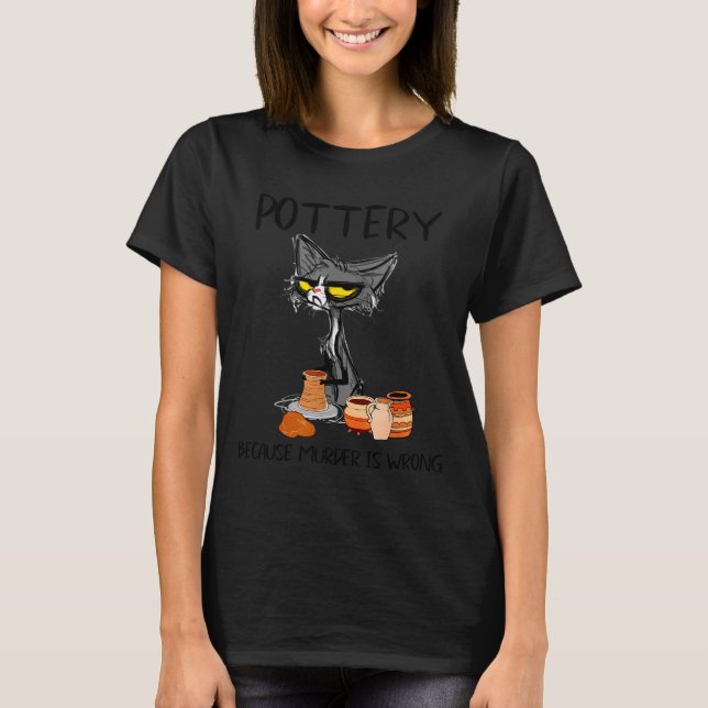 Camiseta Ttery Because Murder Is Wrong Funny Cat Funny Tter (Frente)
