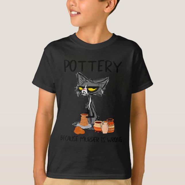 Camiseta Ttery Because Murder Is Wrong Funny Cat Funny Tter (Frente)