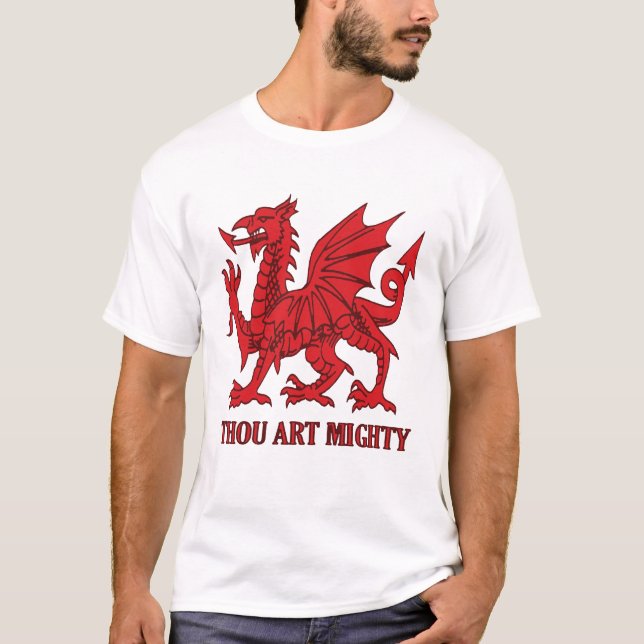 Camiseta Tu És Poderoso Red Dragon Rugby Galês (Frente)