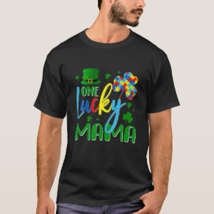 Camiseta Tu One Lucky Mama Heart Quebra-cabeça Autismo Con