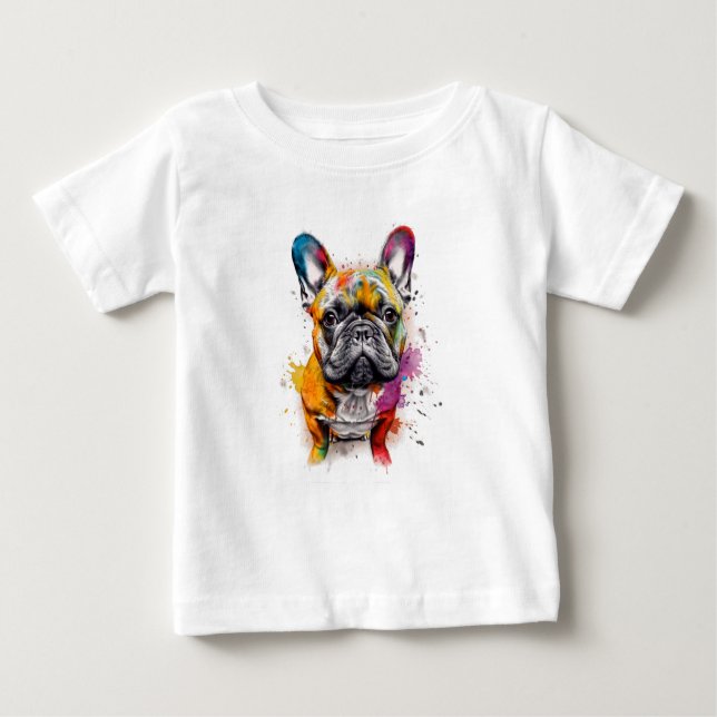 Camiseta Tu peque, con mucho estilo Bulldog francés (Frente)