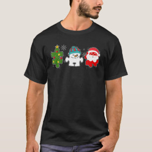 Camiseta Tu Quebra-cabeça Autismo Sensibilização Pai Natal 