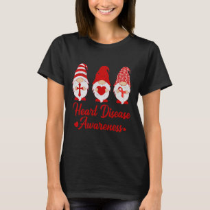 Camiseta Tu Red Ribbon Gnome Doença Cardíaca Consciência Co