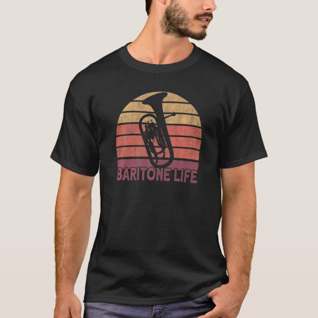 Camiseta Tuba Barítono Eufônio Tocador de Barítono   (Frente)