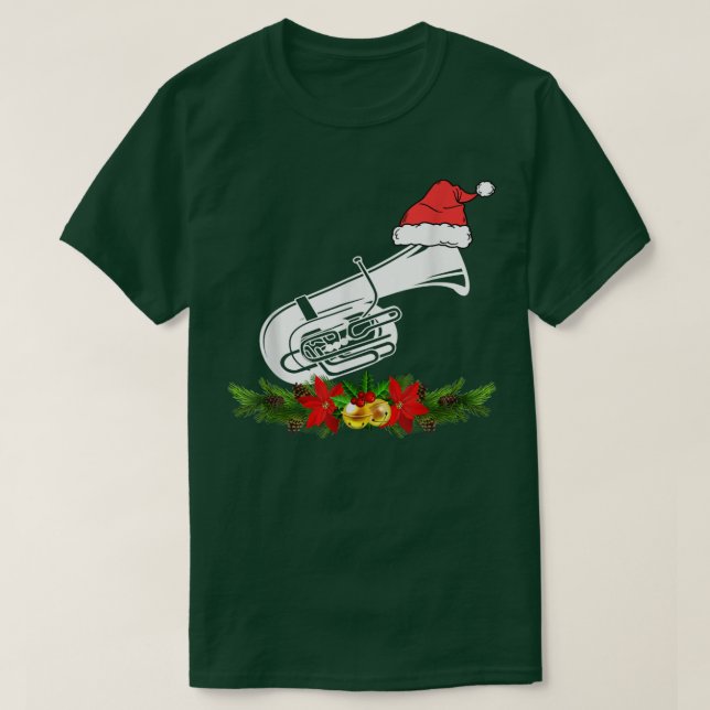 Camiseta Tuba Christmas Pajamas Music Instrument  (Frente do Design)
