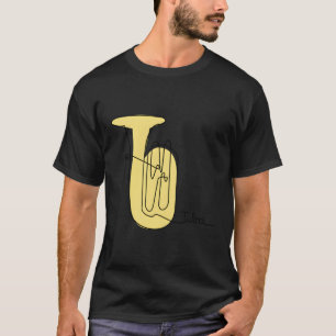 Camiseta Tuba com uma só linha de música com latão