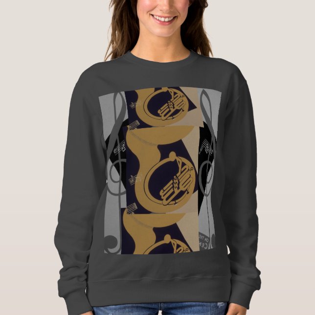 Camiseta Tuba E Notas De Música (Frente)