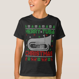 Camiseta Tuba Music Lover Xmas Lighting Ugly Feliz Tuba Chr