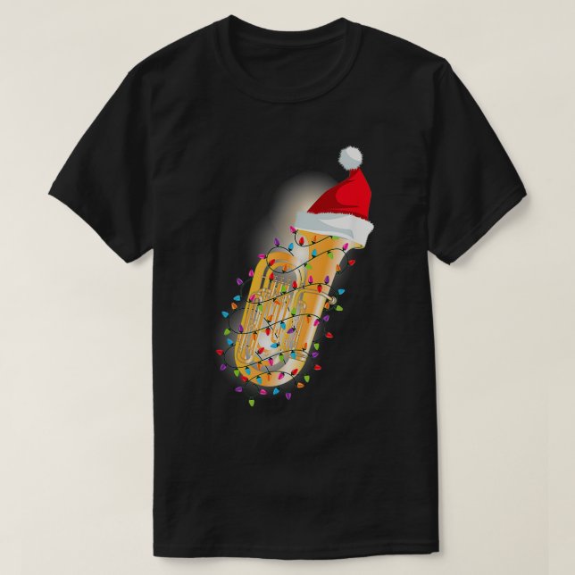 Camiseta Tuba Natal Shirt Engraçado Geek de Banda Marcial H (Frente do Design)