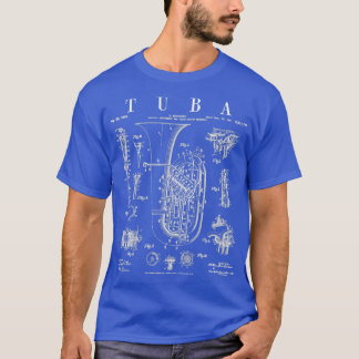 Camiseta Tuba Vintage Patente Tubaist Tubist Impressão