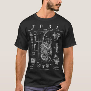 Camiseta Tuba Vintage Patente Tubaist Tubist Impressão