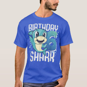 Camiseta Tubarão-6 de-Aniversário de Aniversário de 6 Anos