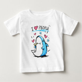Camiseta Tubarão Ama Pessoas Desenho Animado Divertido