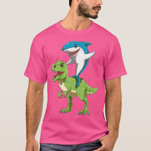 Camiseta Tubarão Ancorado Dinossauro Nivelador T-Rex Shark