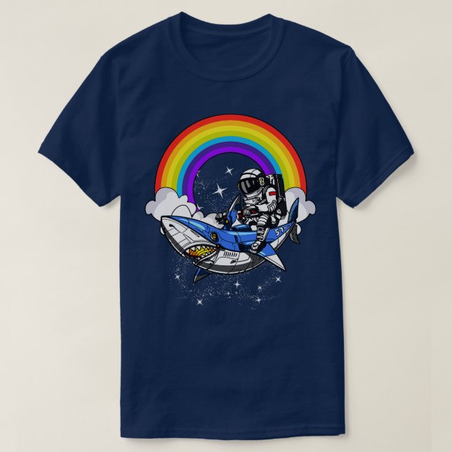Camiseta Tubarão Anel Astronauta do Espaço (Frente do Design)