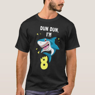 Camiseta Tubarão Aniversário De 8 Anos Garotinha Tubarão De