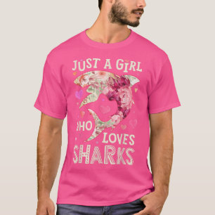 Camiseta Tubarão Apenas Uma Rapariga Que Ama O Fluxo De Ani