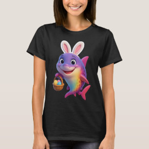 Camiseta Tubarão Arco-Íris de Páscoa
