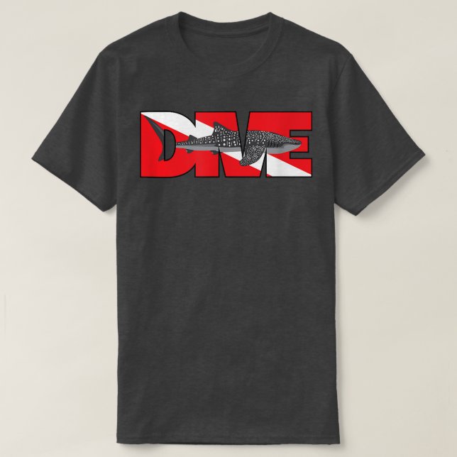 Camiseta Tubarão-baleia-mergulhador de peixe certificado (Frente do Design)