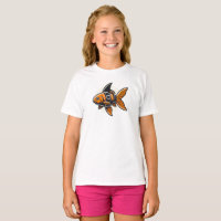 Camiseta Tubarão-Barbatana Peixe Dourado por Vin Z