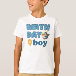 Camiseta Tubarão-Bolo-de-Aniversário Adicionar Idade