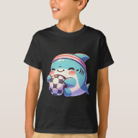 Tubarão Bonito Jogador de Futebol Kawaii Atleta de