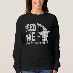 Camiseta Tubarão Branco Alimenta Me Maior Predador Oceano B
