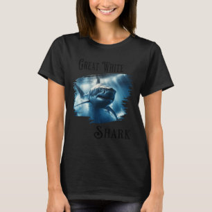 Camiseta Tubarão Branco excelente, Nadação De Tubarão No Oc