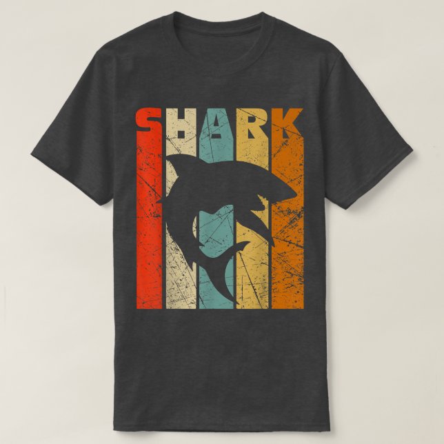 Camiseta Tubarão-branco excelente, trevo do tubarão-safra r (Frente do Design)