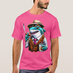 Camiseta Tubarão Charuto E Whisky