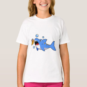 Camiseta Tubarão com pizza como isco