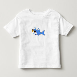 Camiseta Tubarão com pizza como isco