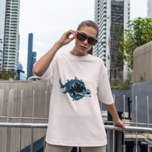 Camiseta Tubarão Comedor De Peixes Monstros