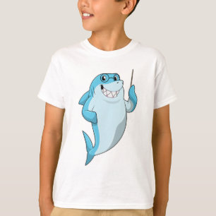 Camiseta Tubarão como professor com ponteiro