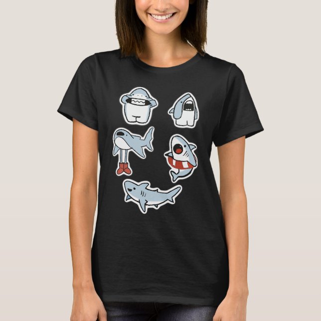 Camiseta Tubarão conjunto de design digital (Frente)