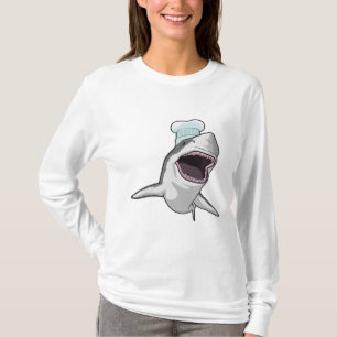 Camiseta Tubarão cozido com chapéu de chef