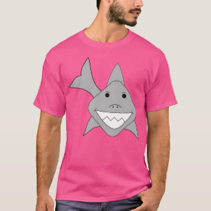 Camiseta Tubarão Cute Com Uma Face De Precioso Desenhada No
