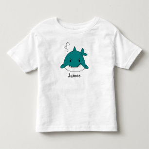 Camiseta Tubarão de desenho animado personalizado