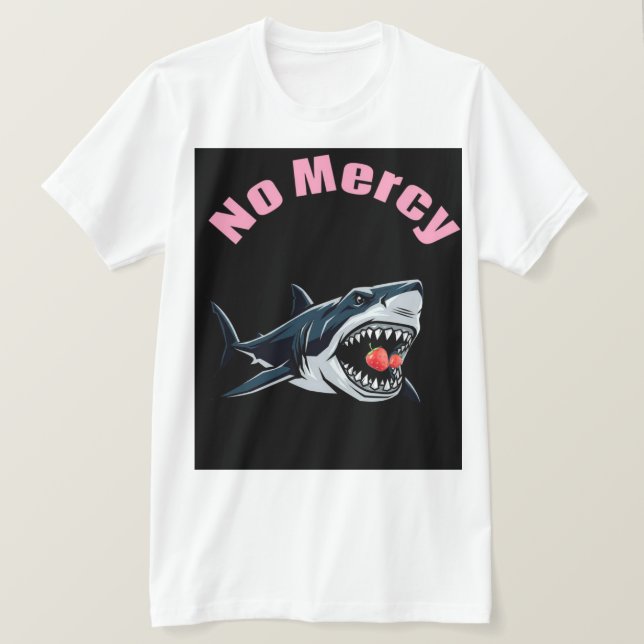 Camiseta Tubarão de Morango Sem Misericórdia (Frente do Design)