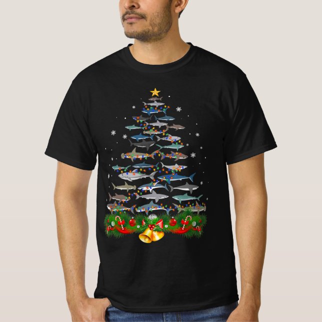 Camiseta tubarão de natal amante tubarão amante presentes h (Frente)