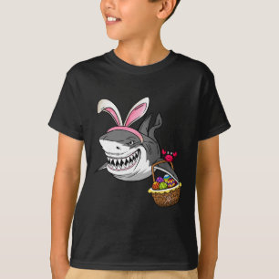 Camiseta Tubarão de Páscoa Legal Esboço de Páscoa Orelhas d