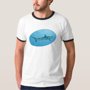 Camiseta Tubarão-de-Recife-Cinzento, Ilha Yap - Design foto
