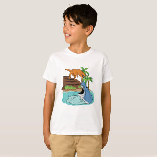 Camiseta Tubarão e dinossauro para meninos