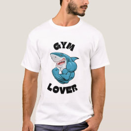 Camiseta Tubarão em modo Gym T - White Edition para Malhaçã