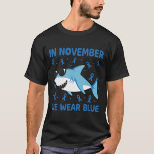 Camiseta Tubarão Em Novembro Nós Vestimos Diabetes Azuis Ga