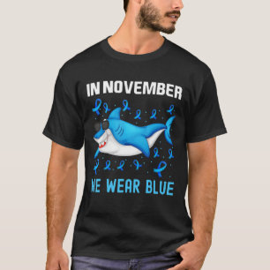 Camiseta Tubarão Em Novembro Vestimos Consciência da Diab